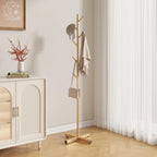 Freestanding Coat Rack Metal 8 Hooks & Stable Cross Base