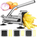 French Fry Cutter Stainless Steel 3 Interchangeable Blades Space-Saving