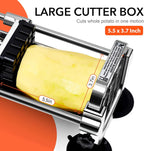 French Fry Cutter Stainless Steel 3 Interchangeable Blades Space-Saving