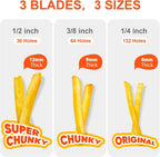 French Fry Cutter Stainless Steel 3 Interchangeable Blades Space-Saving
