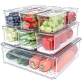 Fridge Organizer Stackable Clear 10-Pack BPA-Free