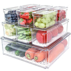 Fridge Organizer Stackable Clear 10-Pack BPA-Free
