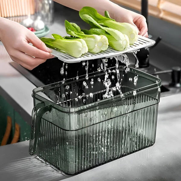 Fridge Storage Box Clear Stackable Ventilated Lid