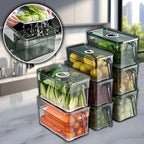 Fridge Storage Box Clear Stackable Ventilated Lid