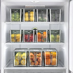 Fridge Storage Box Transparent Ventilated Lid Stackable Dishwasher-Safe