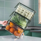 Fridge Storage Box Transparent Ventilated Lid Stackable Dishwasher-Safe