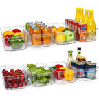 Fridge Storage Boxes Clear & Stackable BPA-Free Set of 4