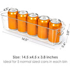 Fridge Storage Boxes Clear & Stackable BPA-Free Set of 4