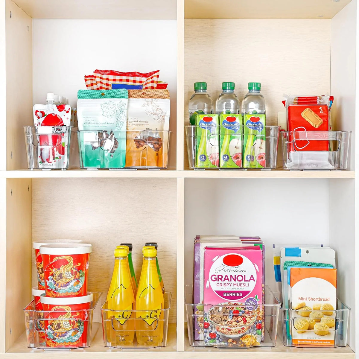 Fridge Storage Boxes Clear & Stackable BPA-Free Set of 4