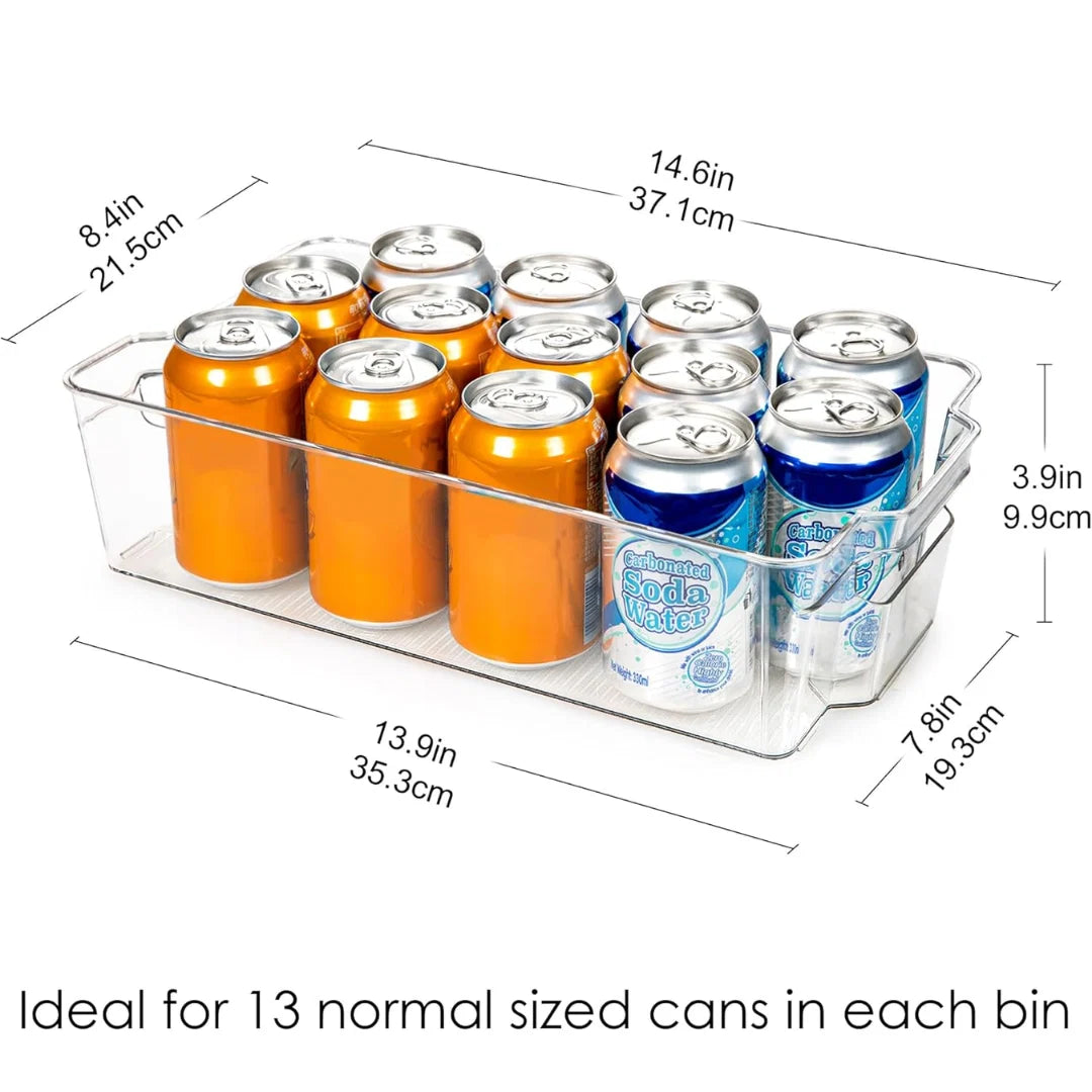 Fridge Storage Boxes Clear & Stackable BPA-Free Set of 4