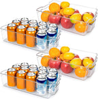 Fridge Storage Boxes Clear & Stackable BPA-Free Set of 4