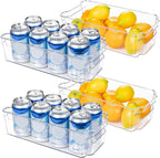 Fridge Storage Boxes Clear & Stackable BPA-Free Set of 4