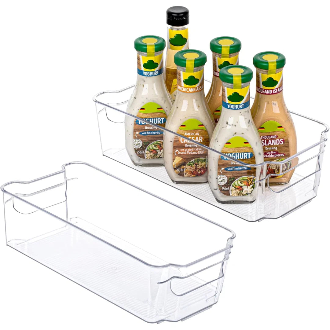 Fridge Storage Boxes Clear & Stackable BPA-Free Set of 4