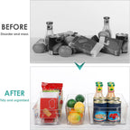 Fridge Storage Boxes Clear & Stackable BPA-Free Set of 4