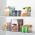 Fridge Storage Boxes Clear & Stackable BPA-Free Set of 4