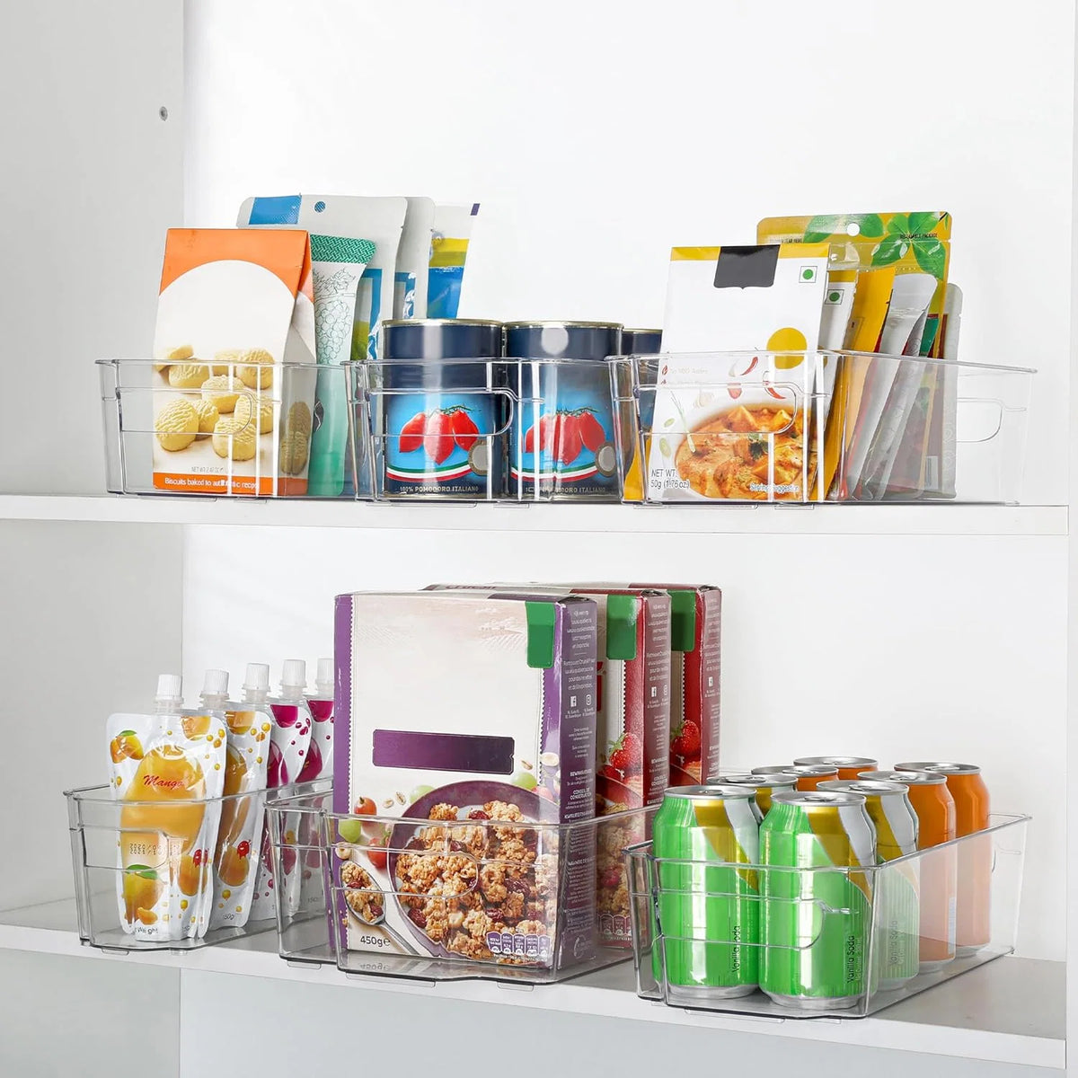 Fridge Storage Boxes Clear & Stackable BPA-Free Set of 4