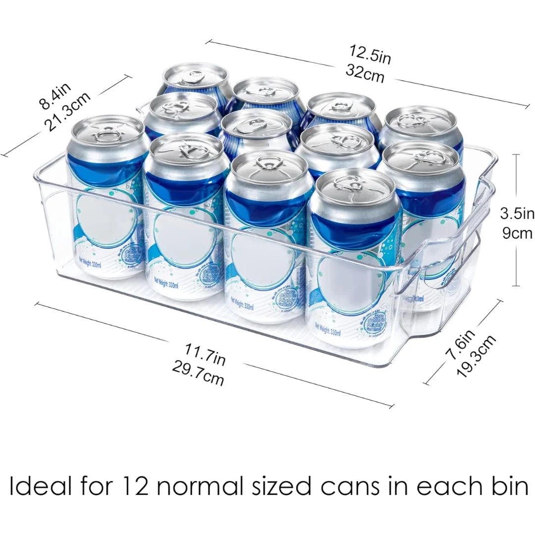 Fridge Storage Boxes Clear & Stackable BPA-Free Set of 4