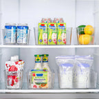 Fridge Storage Boxes Clear & Stackable BPA-Free Set of 4