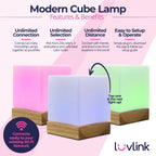 Friendship Lamp Instant Tap Sync Timber & Frosted Glass