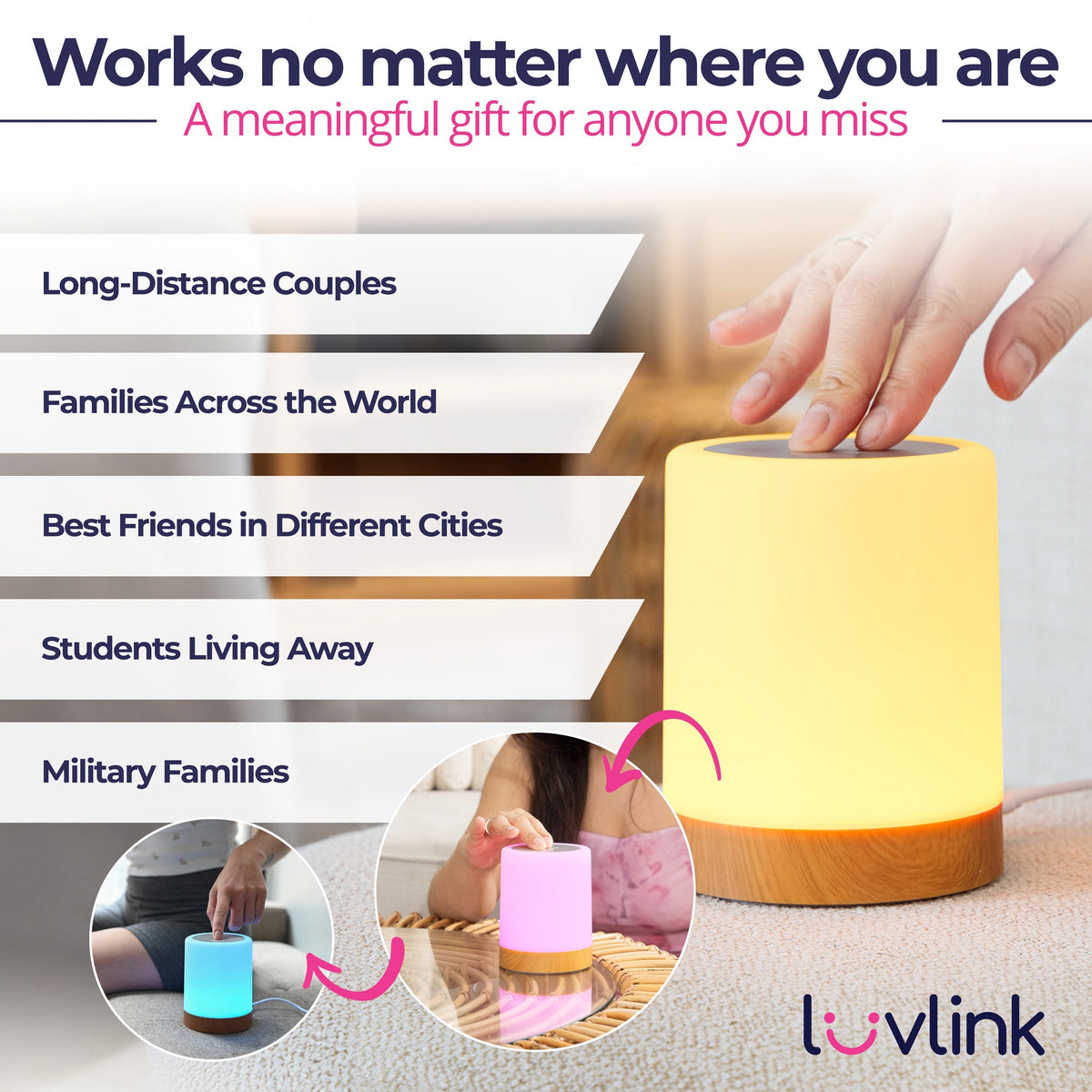Friendship Lamp Tap-Activated Wi-Fi & App Control