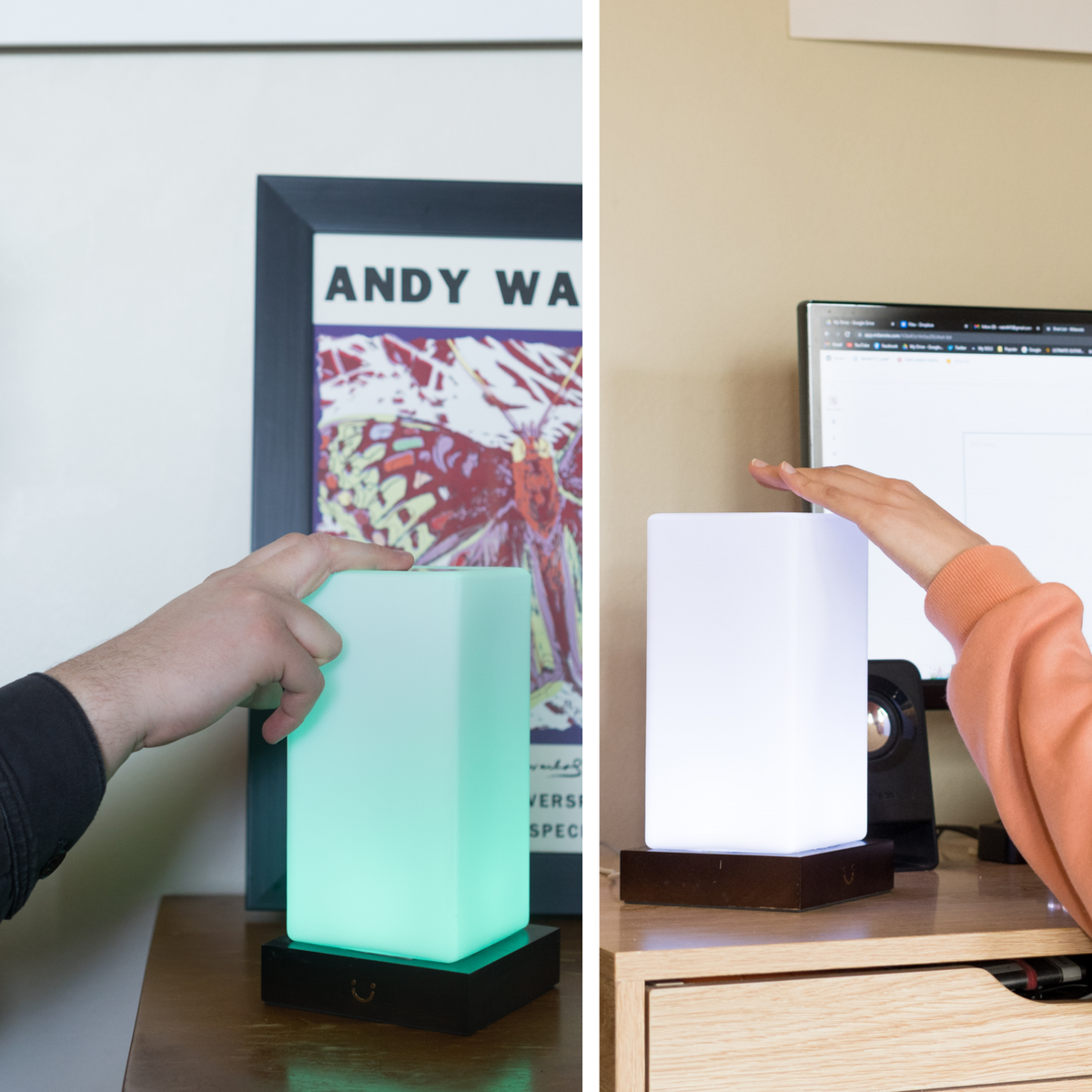 Friendship Lamp Timber & Frosted Glass Wireless Sync Multi-Color