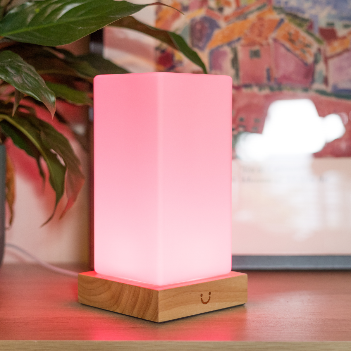 Friendship Lamp Timber & Frosted Glass Wireless Sync Multi-Color