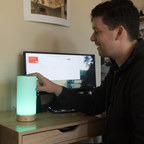Friendship Lamp Wireless Long-Distance Touch Timber & Frosted Glass