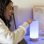 Friendship Lamp Wireless Long-Distance Touch Timber & Frosted Glass