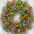 Front Door Wreath Silk Flowers & Grapevine 14 Inch
