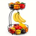 Fruit Basket 2-Tier Metal With Banana Holder