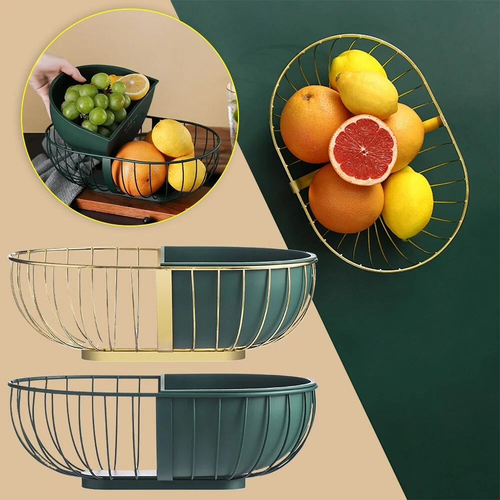 Fruit Basket Nordic Wrought Iron Detachable Plate