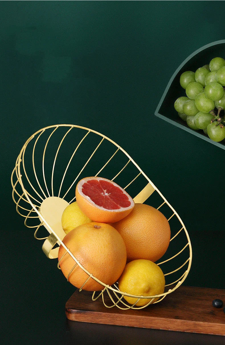 Fruit Basket Nordic Wrought Iron Detachable Plate