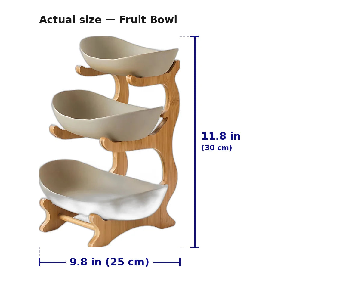 Fruit Bowl Tiered Plastic Countertop Organizer