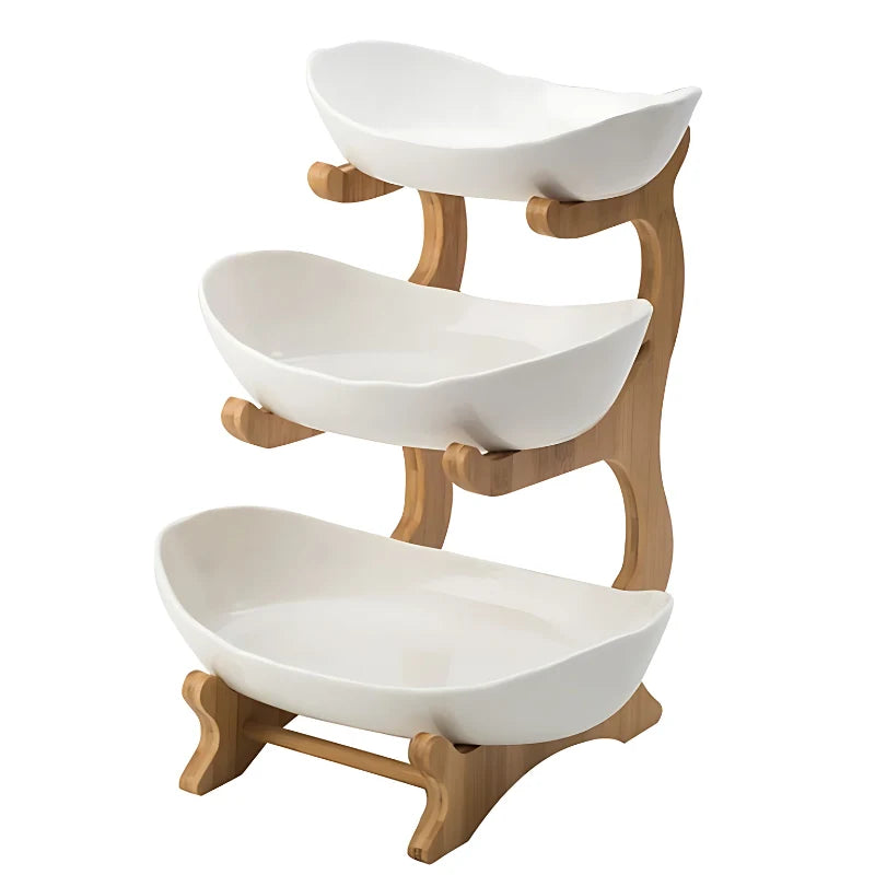 Fruit Bowl Tiered Plastic Countertop Organizer