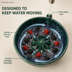 Fruit Rinsing Bowl Glazed Ceramic Built-In Drainage
