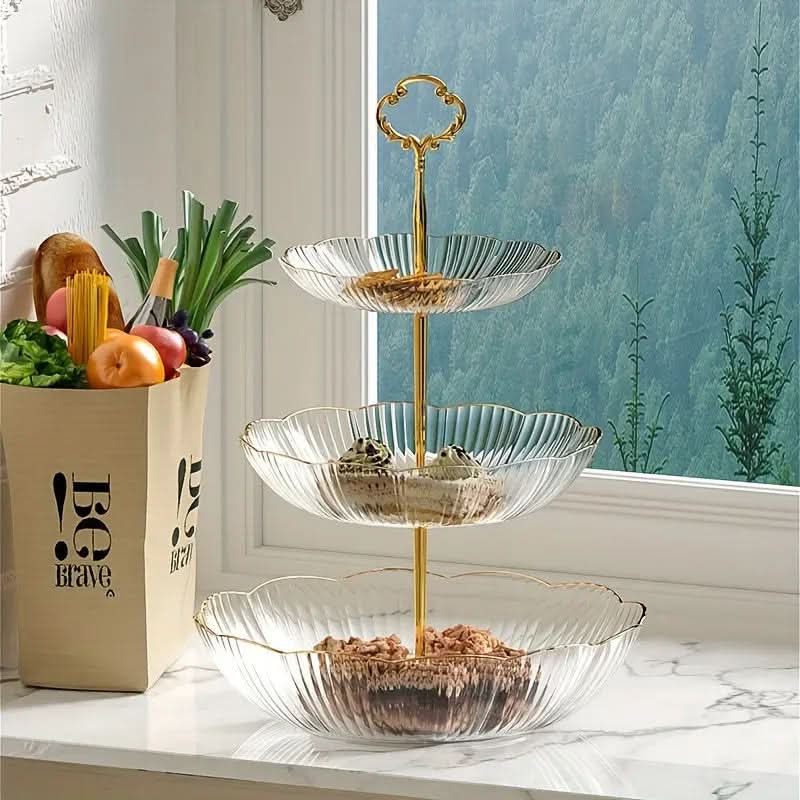 Fruit Stand 3-Tier Space-Saving Durable PET