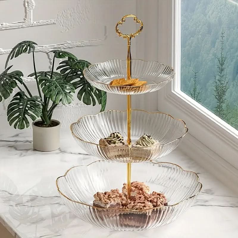 Fruit Stand 3-Tier Space-Saving Durable PET