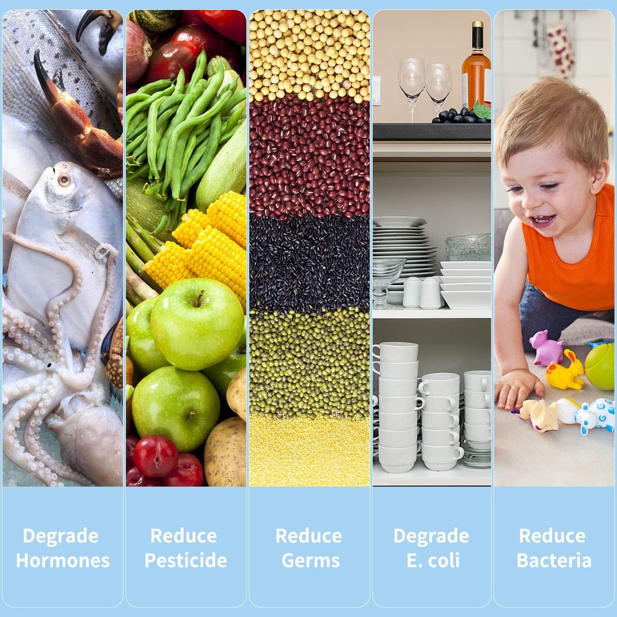 Fruit & Vegetable Washer Cordless Hydroxy Ion Purification IPX7