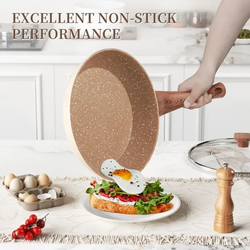 Frying Pan Granite Non-Stick Aluminum Core Induction Ready