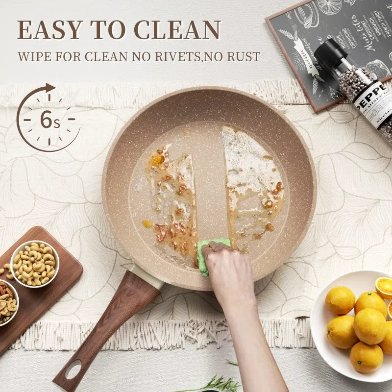 Frying Pan Granite Non-Stick Aluminum Core Induction Ready