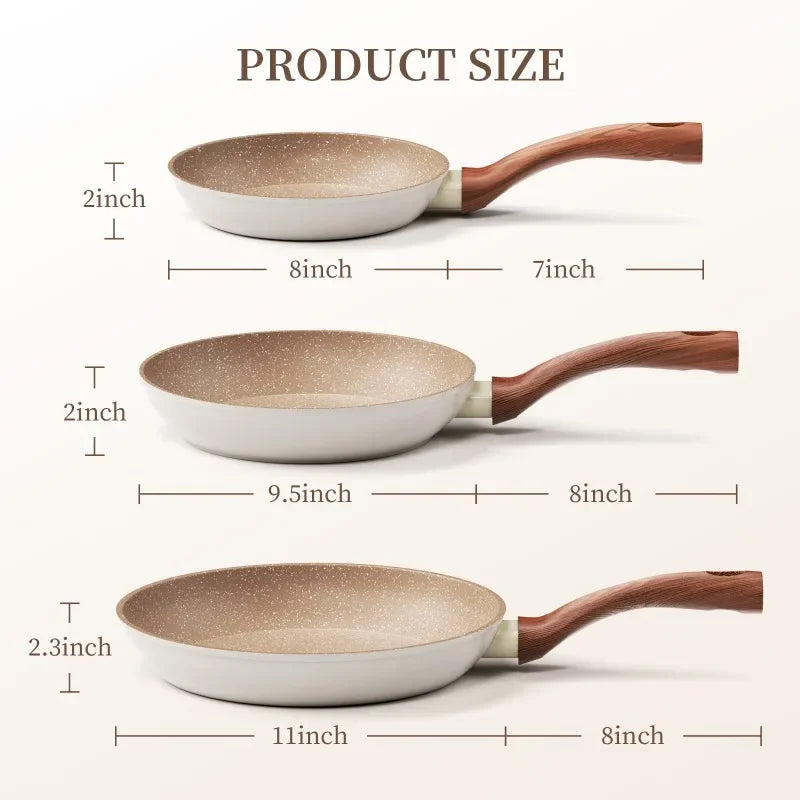 Frying Pan Granite Non-Stick Aluminum Core Induction Ready