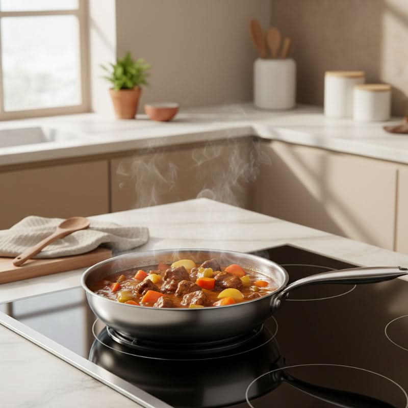 Frying Pan Non-Stick Hammered Titanium Induction Compatible