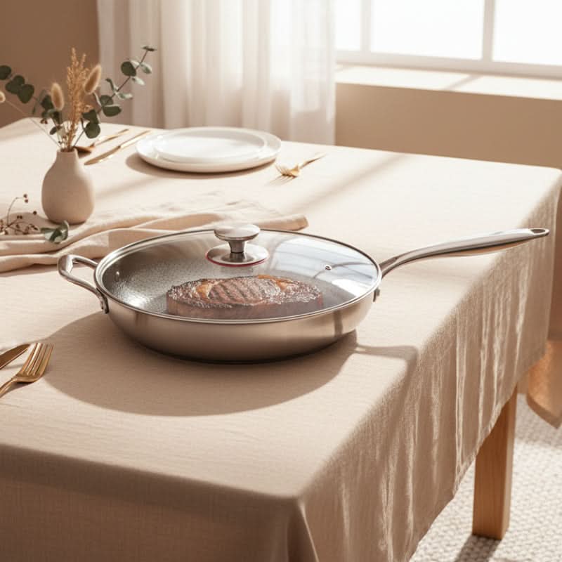 Frying Pan Non-Stick Hammered Titanium Induction Compatible