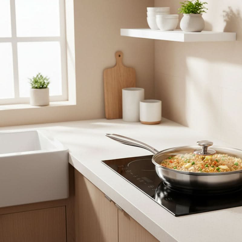 Frying Pan Non-Stick Hammered Titanium Induction Compatible