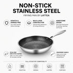 Frying Pan Non-Stick Honeycomb Stainless Steel