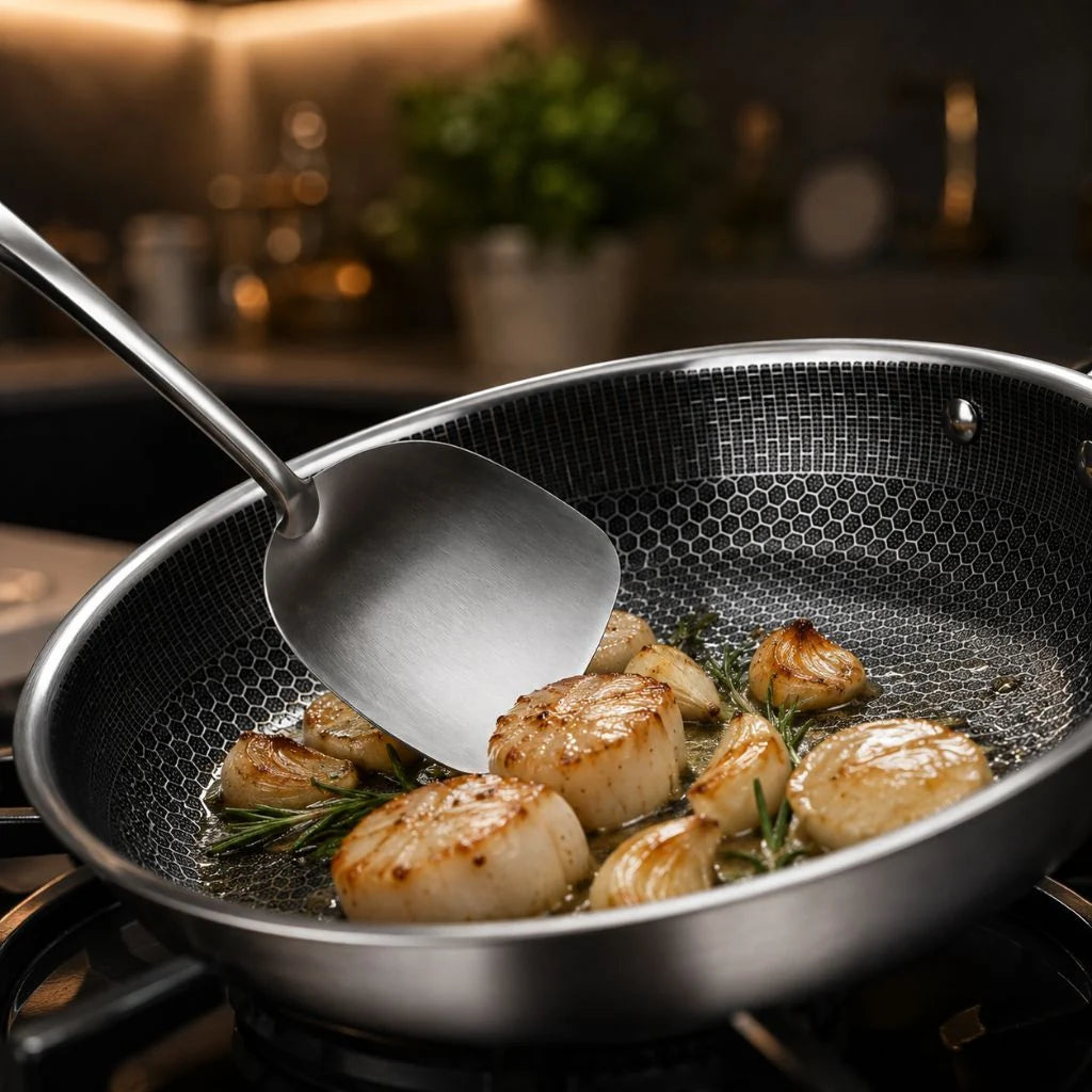 Frying Pan Non-Stick Honeycomb Stainless Steel
