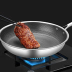 Frying Pan Pixel-Textured Stainless Steel Induction Compatible