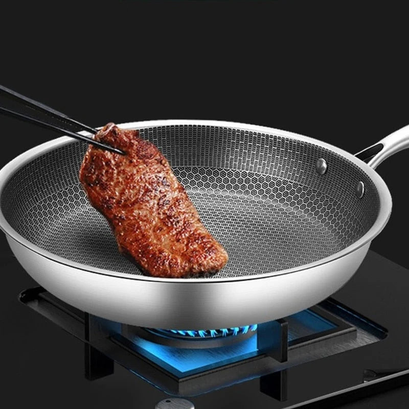Frying Pan Pixel-Textured Stainless Steel Induction Compatible