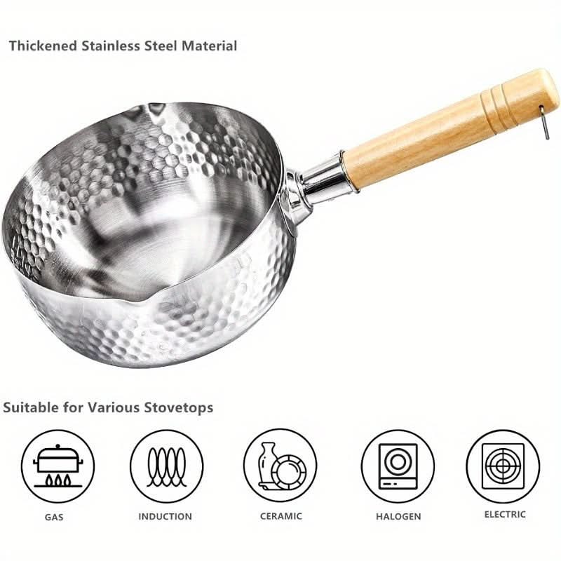 Frying Pan Stainless Steel Even Heat Ergonomic Handle