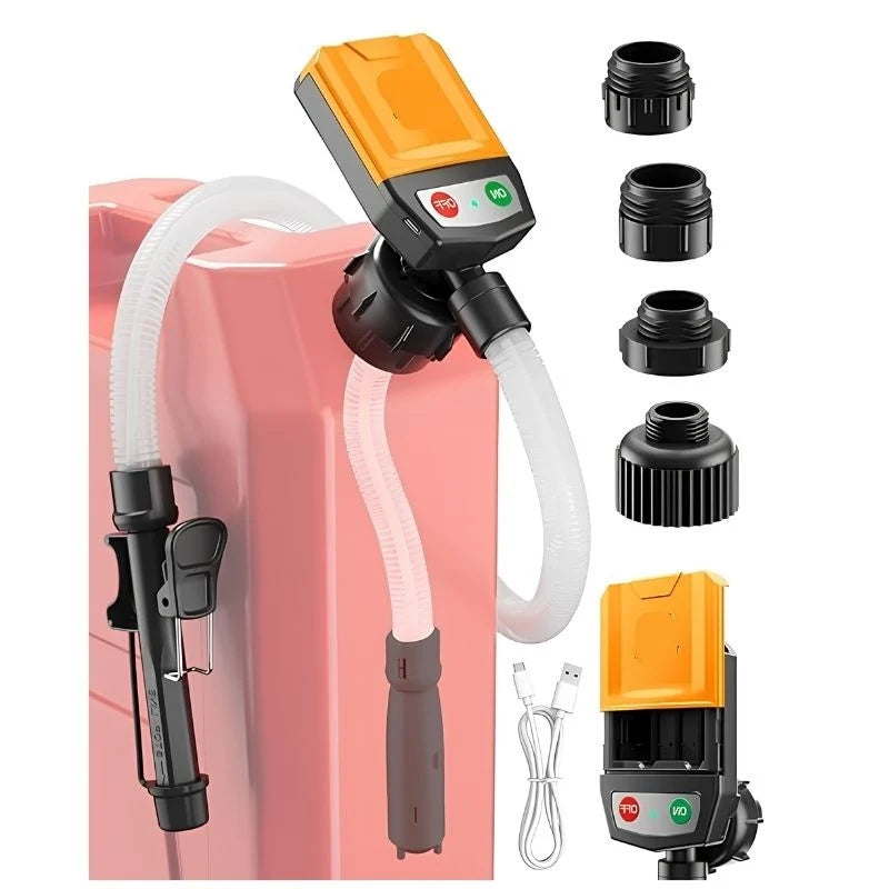 Fuel Transfer Pump Cordless Automatic Shutoff 4 Adapters
